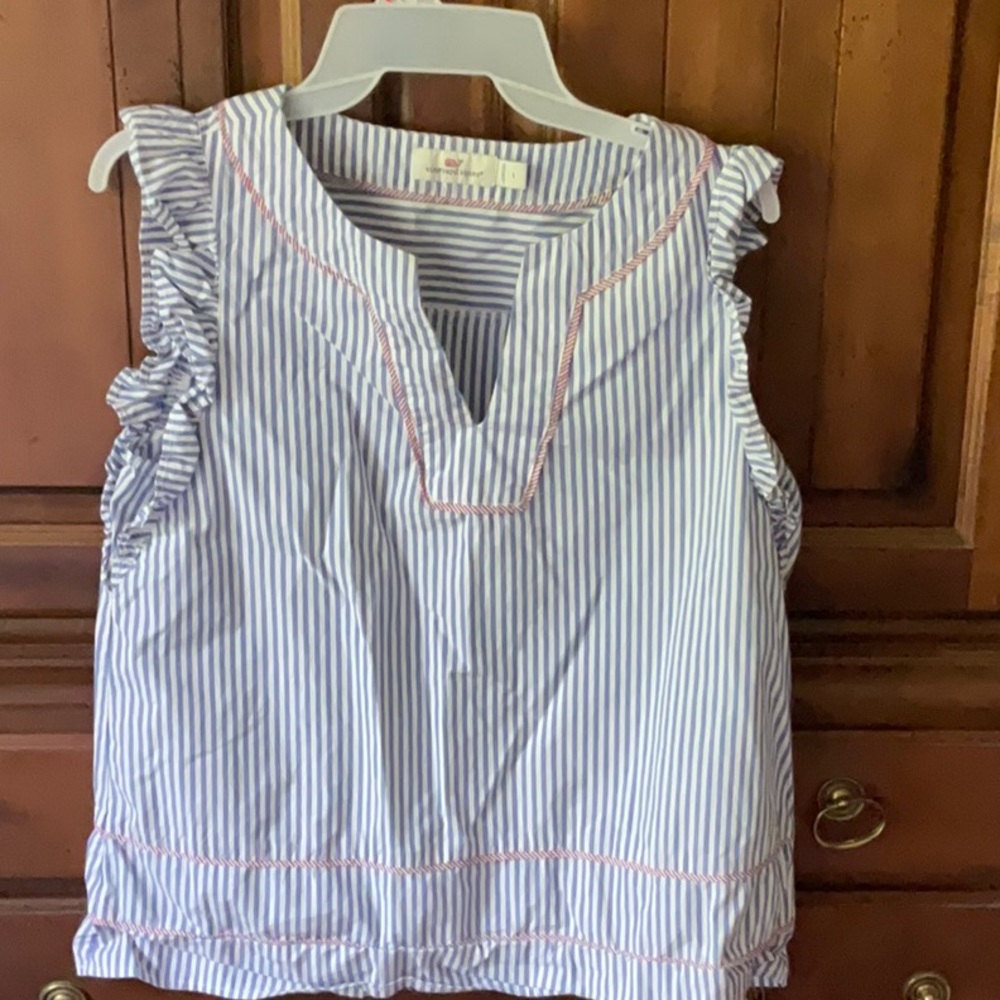 Vineyard Vines Blue and White Striped Blouse